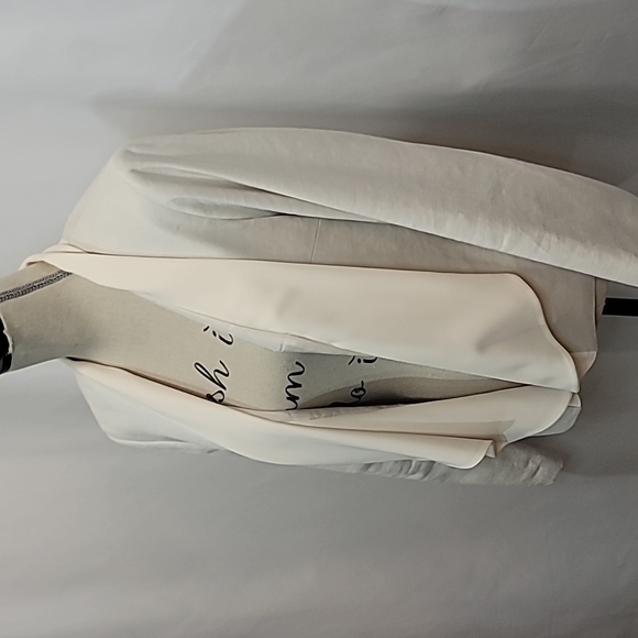 WILLOW & THREAD Linen Blend Layered Draped Open Front Summer Light Blazer - Picture 1 of 6